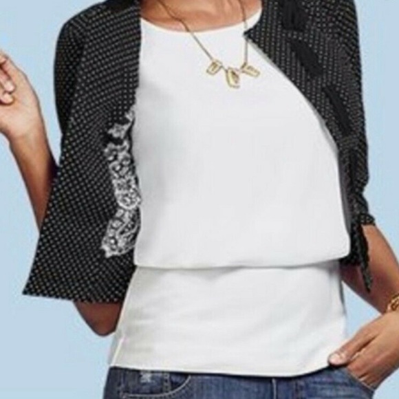 CAbi White Blouson Top - Picture 2 of 13